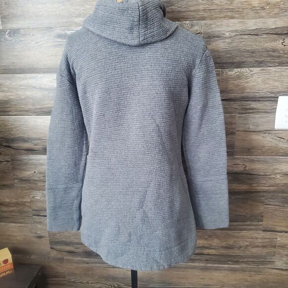 Merona Gray Textured Funnel Turtle Neck Sweatshirt, Women's Size Medium, Warm - Picture 6 of 9